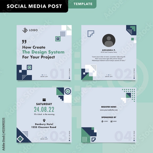 Obraz Editable social media template for events. Perfect for Instagram and Facebook posts. Features a modern, creative layout and space for event details.