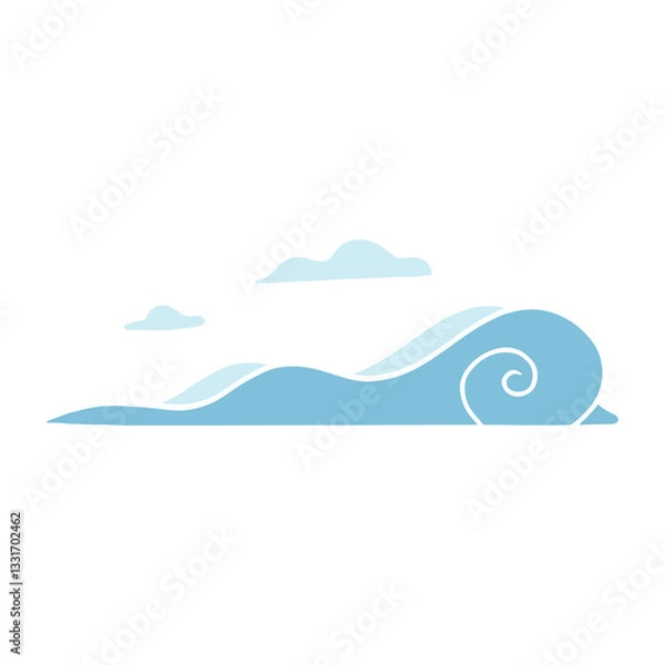 Obraz Cartoon Soft Wind and Small Clouds