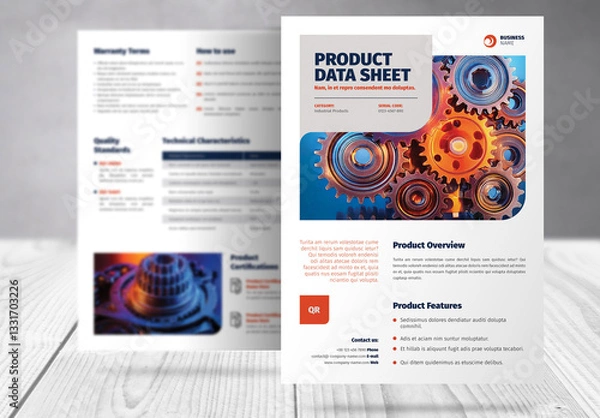 Fototapeta Product Specification Data Sheet Template 