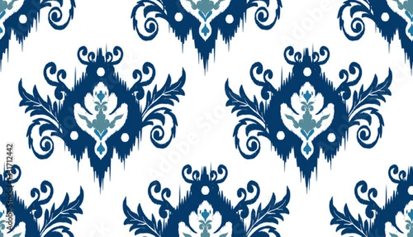 Fototapeta geometric ethnic vintage texture vector art design. textile fashion pattern line ikat seamless pattern and batik fabric texture asian background wallpaper geometry indian. Ethnic abstract ikat art .
