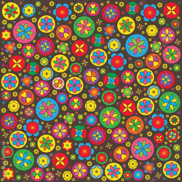 Obraz Abstract floral pattern. Vector brown background.