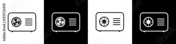 Obraz heat pump icon or air conditioner vector symbol. climate device