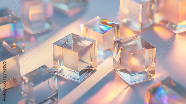 Obraz abstract glass cubes