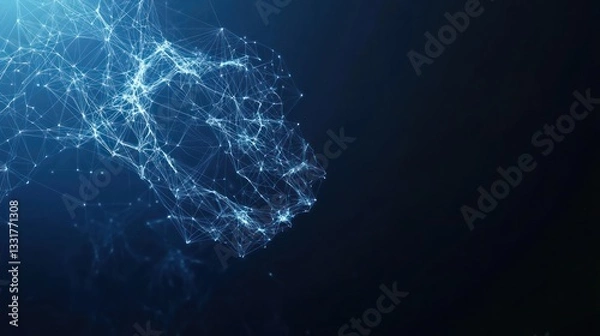 Fototapeta Abstract Network Digital Art: A Mesmerizing Blue Constellation of Connections
