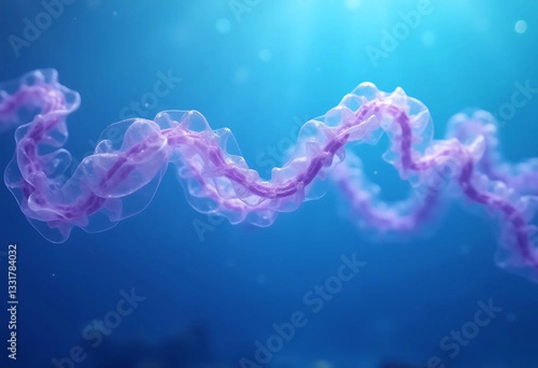 Obraz Jellyfish floating gracefully in the blue ocean under sunlight