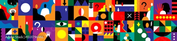 Fototapeta Modern people social issues abstract background , vector illustration design element