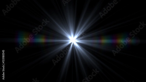Fototapeta Lens Flare light  over Black Background. Easy to add  overlay or screen filter over Photos 