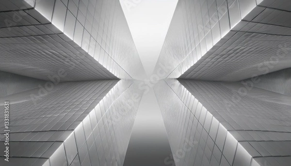 Fototapeta Abstract 3d geometric background with monochromatic layered cubes and shadows