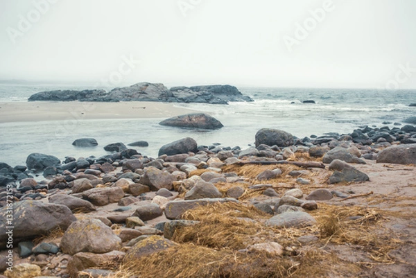 Fototapeta Ogna Beach, Norway – Rugged Seashore with Stones and Ocean Waves