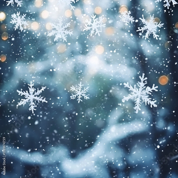 Obraz christmas background with snowflakes