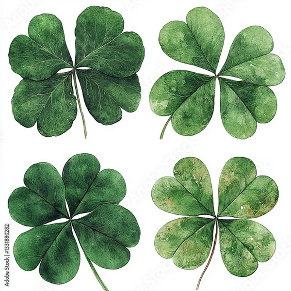 Obraz Lucky Four-Leaf Clover - Rare Lucky Four-Leaf Clover for Good Fortune | Symbolic and Natural Lucky Four-Leaf Clover for Decoration and Gifts