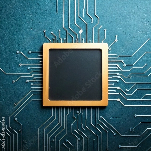 Fototapeta simple technology concept; circuit board; with room for copy space 