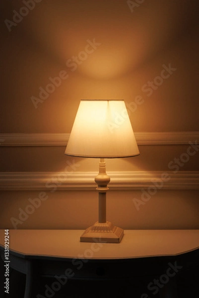 Obraz table lamp with wooden background
