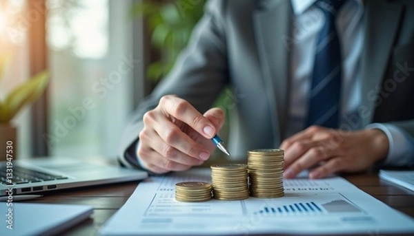 Fototapeta Economic risk in the banking sector refers to the potential for downturns in economic conditions to adversely impact the financial stability of banks