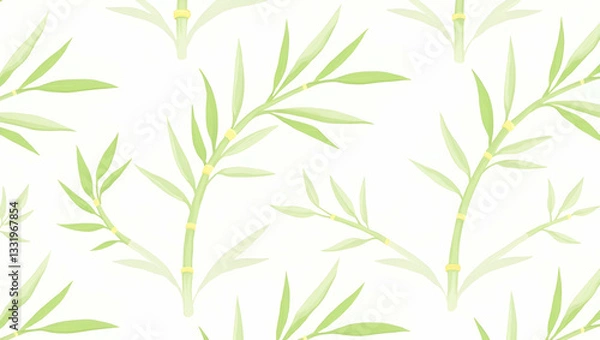 Fototapeta Seamless Bamboo Leaves Tile Pattern for Serene Botanical Spaces
