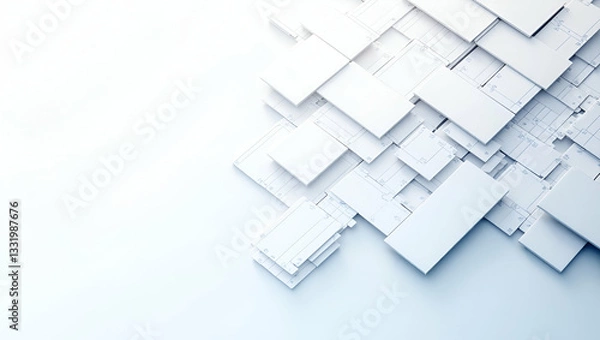 Obraz Futuristic Tile Sequences: Embody Algorithmic Shapes & Data Threads for Modern Branding Visuals