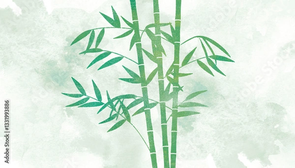 Fototapeta 背景　イラスト　竹　緑