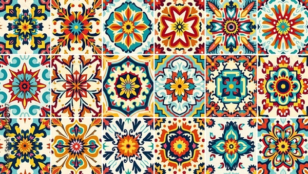 Fototapeta Seamless Ethnic Tile Patterns: Traditional Motifs for Branding