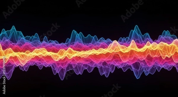 Fototapeta Visual representation of sound waves in vibrant colors 