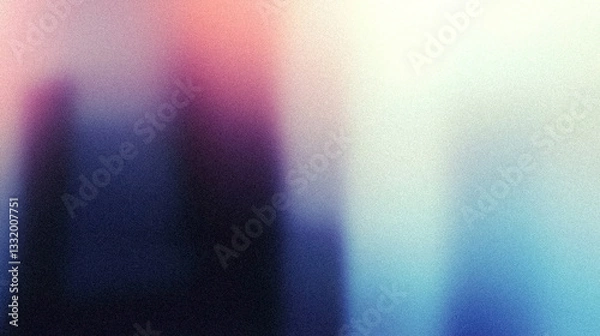 Fototapeta background with grain & noise with Blurred Abstract High-Rise Building with Neon Blue and Pink Light – Urban Skyline Aesthetic