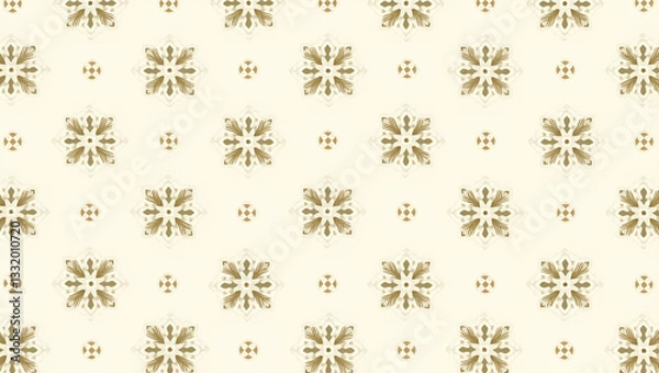 Fototapeta Elegant Vintage Geometric Floral Pattern: Muted Tones & Shapes for Classy Projects