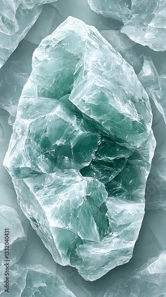 Fototapeta Green gemstone, textured surface, close-up