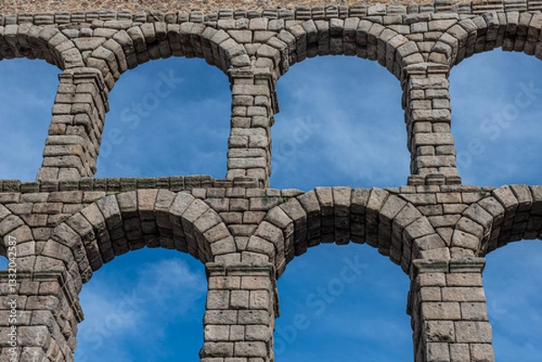 Fototapeta Segovia, Spain, a trip back in time, history from the Romans to the Renaissance, in just a few streets