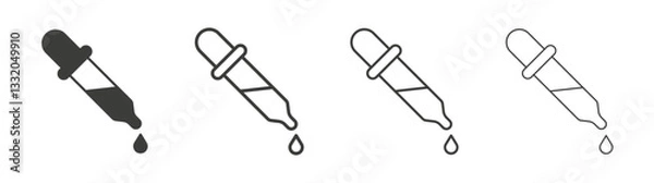 Fototapeta Eye dropper half line icon vector illustration set.