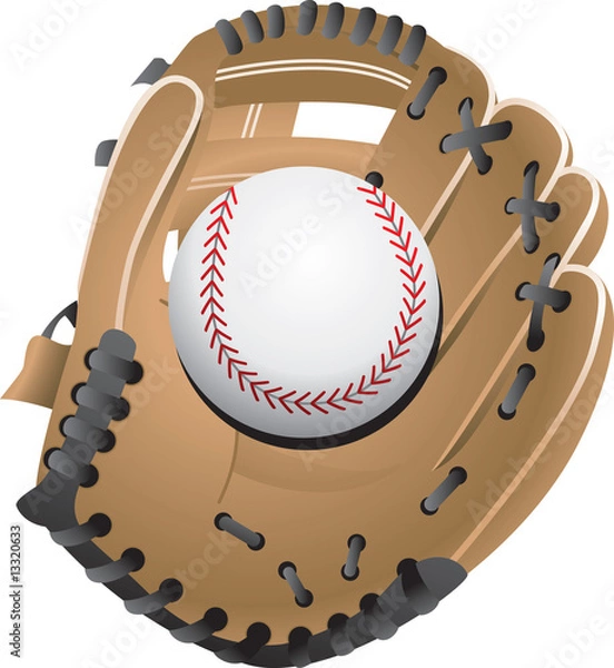 Obraz isolated baseball and glove