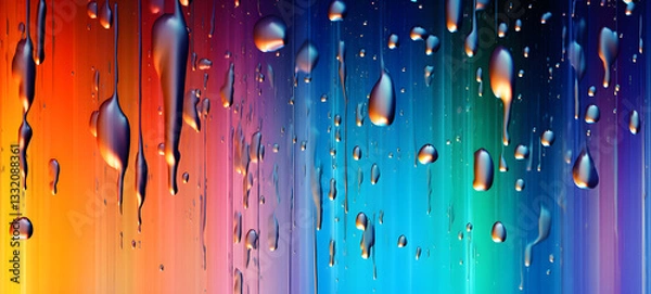 Fototapeta water droplets shaped wallpaper design abstract organic colorful background, ai generative