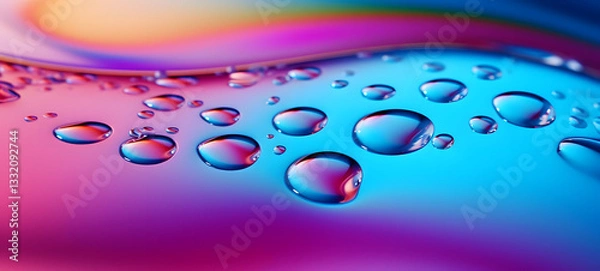 Fototapeta water droplets shaped wallpaper design abstract organic colorful background, ai generative