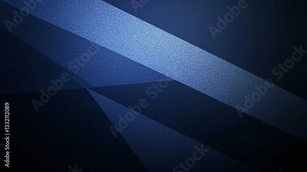 Fototapeta Black dark navy blue white abstract background. Geometric shape. Line stripe angle triangle polygon mosaic. Color gradient. Noise grain dust rough particle. Glow light. Design. Template.