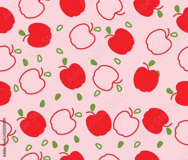 Fototapeta design vector art seamless pattern with apple pattern