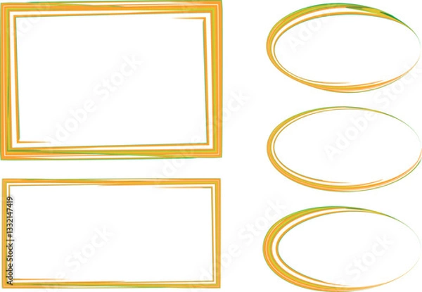 Fototapeta orange green colored abstract art frames collection