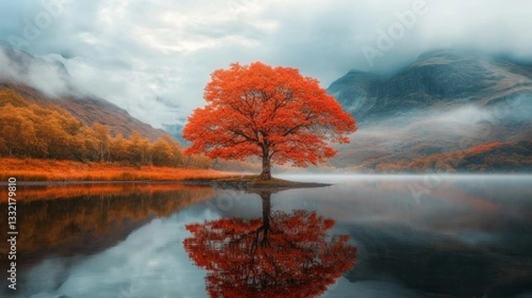 Fototapeta The image is a high-definition 8K stock photograph of a sunset over the river, suitable as wallpaper