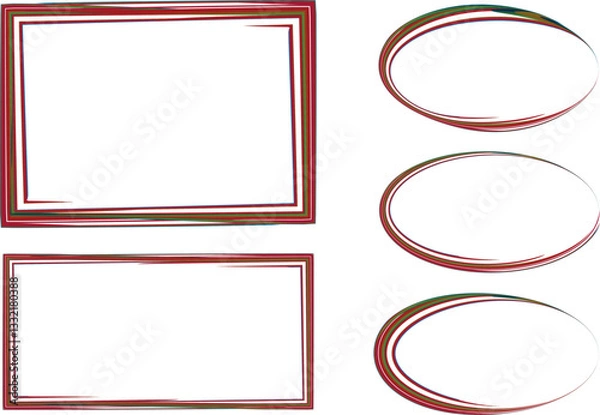 Fototapeta bordo dark red green colored abstract art frames collection