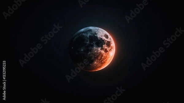 Obraz Lunar eclipse, full moon, space, night sky