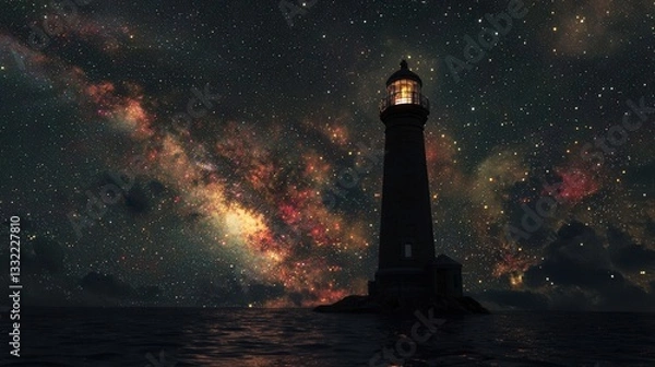 Obraz Luminous Beacon Against a Celestial Backdrop