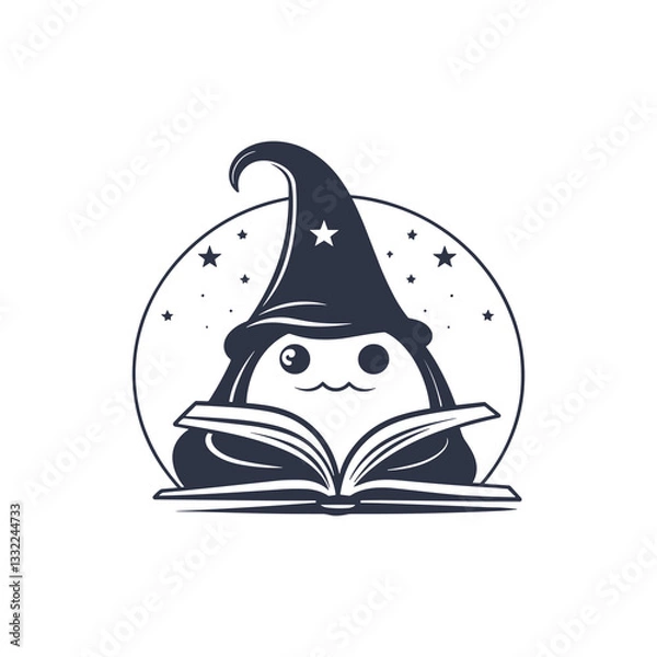Fototapeta Cartoon Friendly Ghosts Reading Books - Vector Illustration