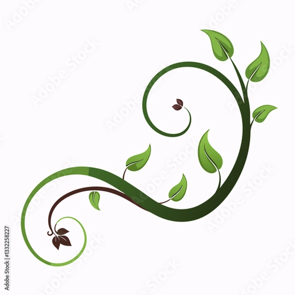 Fototapeta elegant vine curve forming a subtle wave