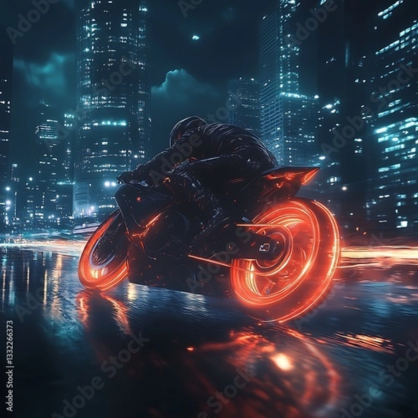 Obraz Trackside photography capturing golden hour brilliance of superbike racing image