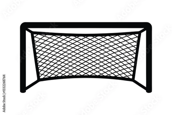 Fototapeta Silhouette of a classic soccer goal net vector art illustration.eps