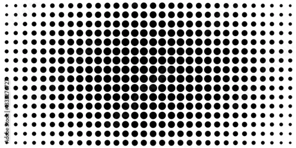 Fototapeta Grunge halftone gradient background. Faded grit noise texture. White and black sand wallpaper. Retro pixelated backdrop. Anime or manga style comic overlay. Vector graphic design textured template