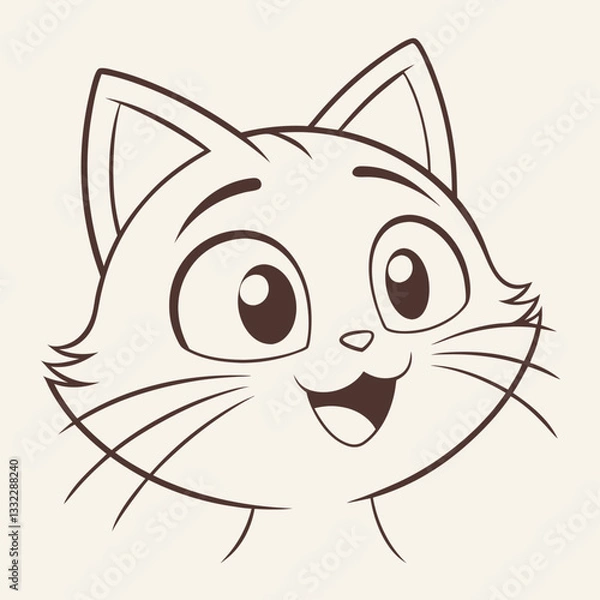 Fototapeta happy cat kitten stretching draw line