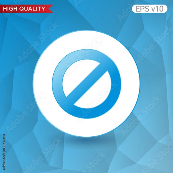 Fototapeta Colored icon or button of stop symbol with background