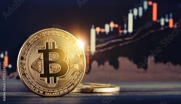 Fototapeta ビットコインとチャート