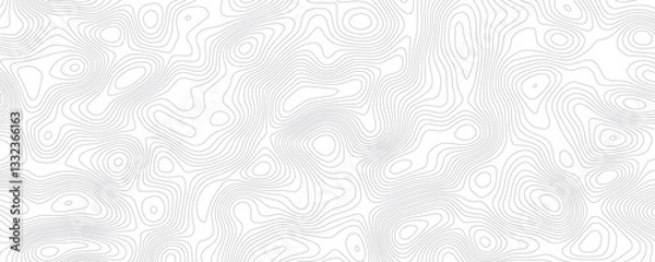 Fototapeta Abstract wavy topographic line background. Seamless pattern and banner design. Modern and dynamic feel to topographic mapping vector illustration.