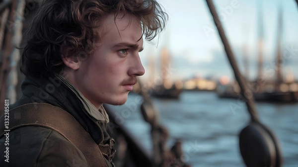 Obraz Young Man on a Ship