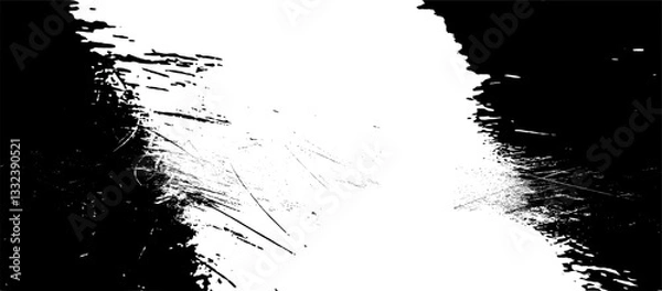 Fototapeta Vektor Hintergrund Rahmen abstrakt mit Rissen und Kratzern - Design Element Ebene - Überlagerung Vektorgrafik black