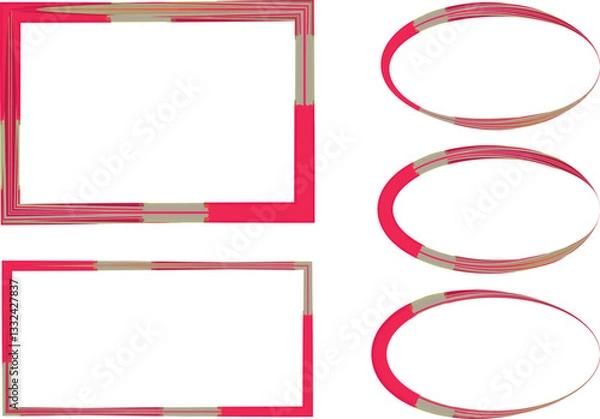 Fototapeta red gray colorful pattern abstract borders collection